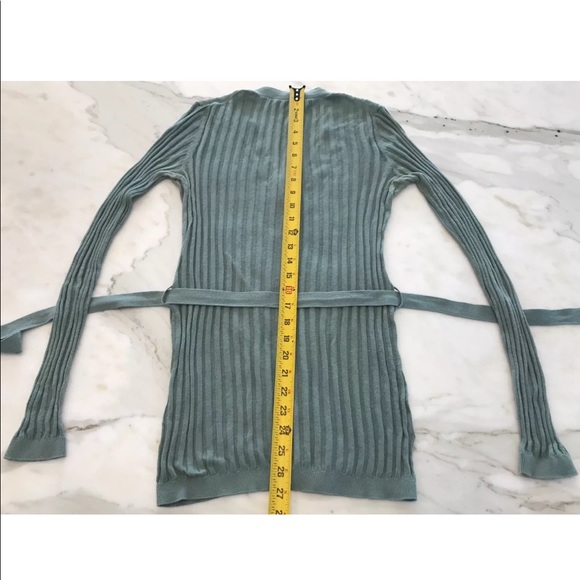 BCBG SAGE GREEN LIGHT WEIGHT BELTED CARDIGAN XS - Picture 11 of 13